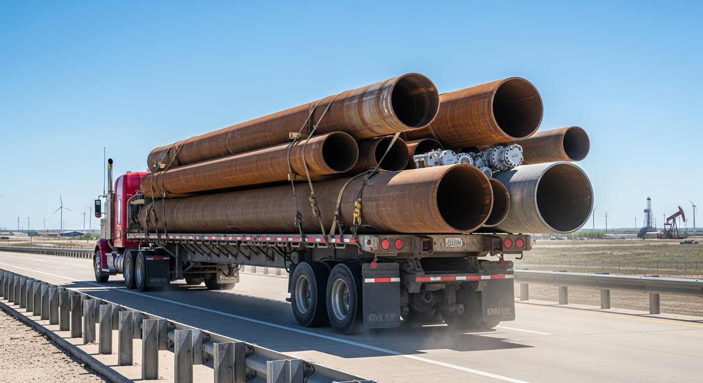 Flatbed freight truck